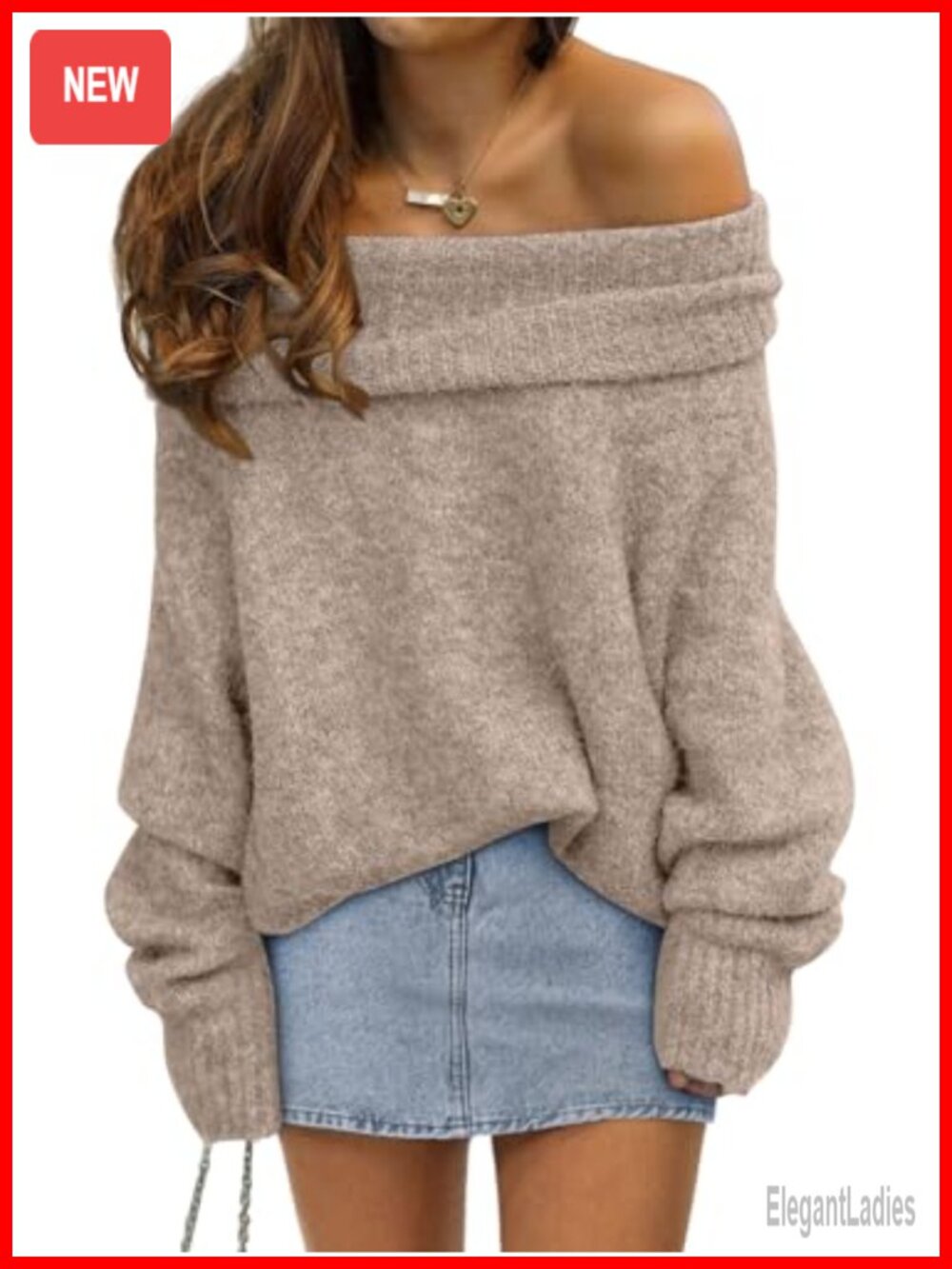 LILLUSORY Off The Shoulder Oversized Sweater Pullover Fall Winter Top